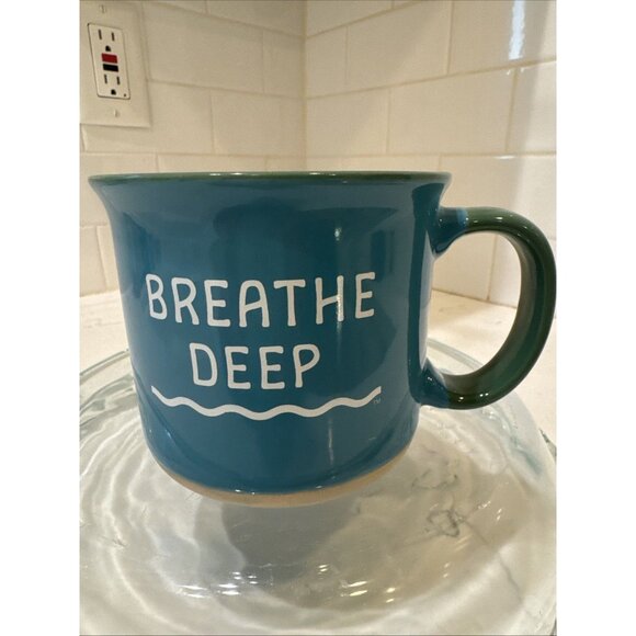 Zak! Crayola BREATHE DEEP Coffee Mug Blue & Green With Handle 16 oz - Picture 7 of 9